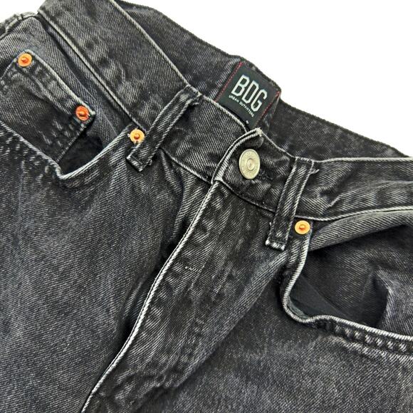 BDG Urban Outfitters High-Rise Baggy Black Denim Destroyed Denim Sz 26 - Picture 8 of 8